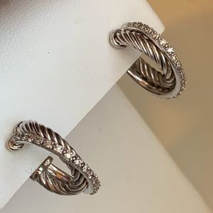 David Yurman Diamond Crossover Earrings